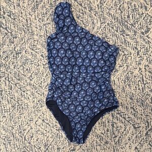 J Crew One Shoulder Ruched One Piece Swimsuit Size 12